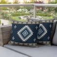 thumbnail image 3 of Outdoor Pillow Covers Pack of 2, Boho Geometric Retro Lines Waterproof Throw Pillowcase Cushion Cases, Abstract Tribal Pattern Decorative Pillow Cover for Couch Sofa Home Bed Patio, 3 of 9