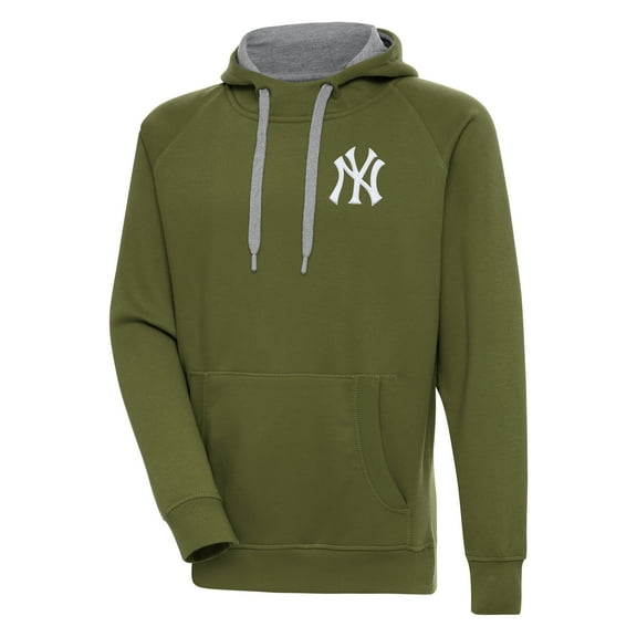 Men's Antigua Olive New York Yankees Victory Pullover Hoodie
