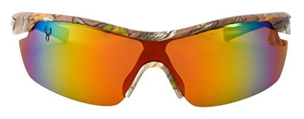Hornz Brown Forest Camouflage Polarized Sunglasses for Men - Whitetail - Free Matching Microfiber Pouch - Brown Camo Frame - Amber Lens