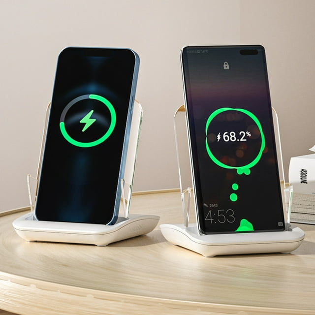 TopLLC Chargeur Sans Fil 15 W Magnétique 65 W Charge Flash Cristal Illuminé Support de Téléphone Mobile Vertical de Bureau Amplification