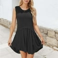 thumbnail image 2 of Liquidation d'Été 2025! Robe Grande Taille pour Femmes, Liquidation d'Été pour Femmes, Robe de Plage en Chiffon à Manches Courtes Unie à la Mode pour Femmes, 2 of 4