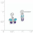thumbnail image 2 of Sterling Silver Enamel Butterfly Post Dangle Earrings QE11304, 2 of 2