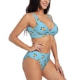 thumbnail image 2 of Wukai Sea Turtle Women's Bikini Set Two Piece,wimsuit High Waisted V Neck Twist Front Adjustable Spaghetti Straps Bathing Suit-Large, 2 of 7