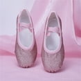 thumbnail image 2 of Rose Gold Kids Elastic No Tie Dance Practice Shoes With Flexible Soles For Young Dancers, 2 of 9
