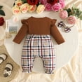 thumbnail image 6 of mgoYE Newborn Infant Baby Girl Clothes Fall Winter Long Sleeve Bubble Romper Plaid Bow One Piece Jumpsuit Cute Outfits, 6 of 9