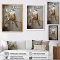 thumbnail image 4 of Designart "Minimalist Taupe Avian On Limb II" Animals Bird Picture Framed Canvas Wall Art, 4 of 5