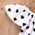 thumbnail image 6 of ITSAME Girls Outfit 3-Piece, Heart Print Ruffle Sleeve Pullover Top and Denim Shorts with Heart Print Headscarf Summer Stylish Casual Sets Black 4-5T, 6 of 8