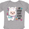 thumbnail image 4 of Inktastic My Great Aunt Loves Me- cute and happy llama Boys or Girls Long Sleeve Baby Bodysuit, 4 of 5