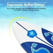 Topbuy 6' Surfboard Inflation-free Long Surfing Board with Safety Leash White