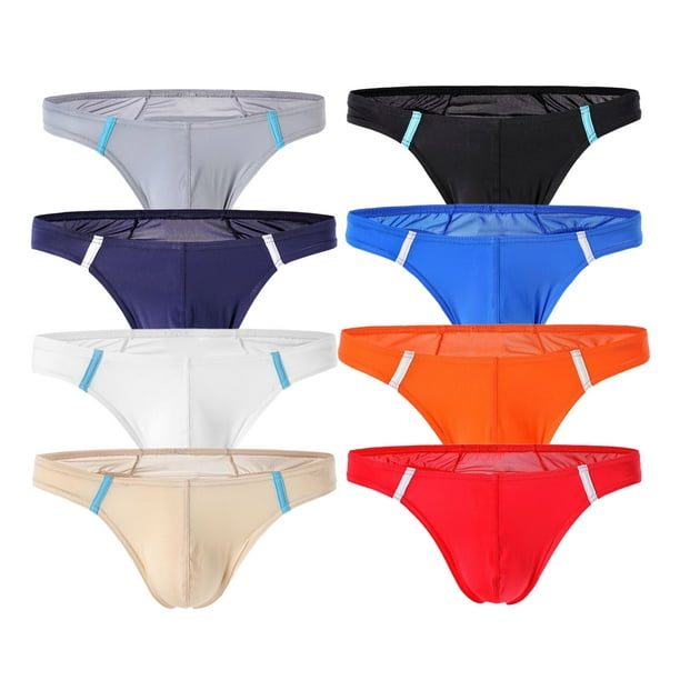 Men's Boxer Briefs 8PC Fashion Thong T Pants Ice Silk Underwear