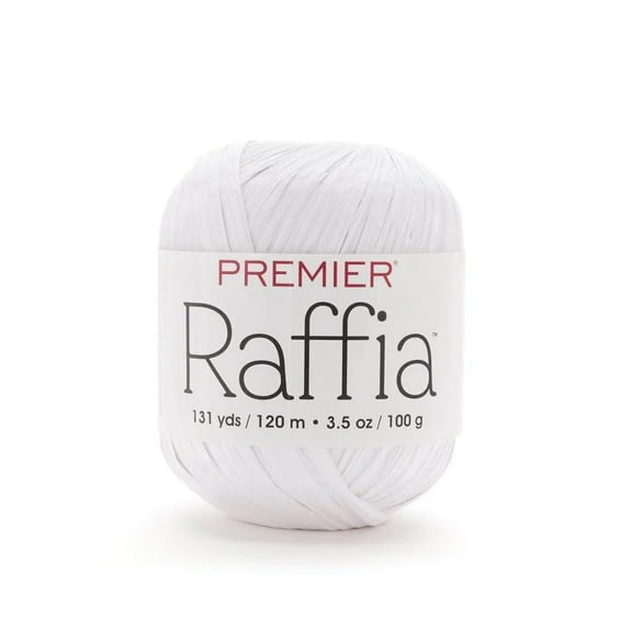 Premier Yarns Raffia, Cellulose Rayon, Bulky Weight Yarn 2166-01 White
