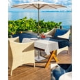 thumbnail image 5 of Boanket Outdoor Tablecloth with Umbrella Hole for Patio/Picnic/Party/Camping, Navy Blue Waterproof Table Cloth Rectangle Table Cover Washable, Modern Geometric Abstract Contemporary (60"x 84"), 5 of 7