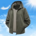 thumbnail image 2 of Rggeeun Mens Jacket Men's Lightweight Casual Hooded Jacket For Spring Fall Outdoor Walking Sports Daily Wear Slim Fit Zip Up Thin Coat Outwear Classic, 2 of 3