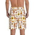 thumbnail image 2 of Balery Gnomes Autumn Harvest Men's Cotton Knit Pajama Shorts Waistband & Pockets,Short Pajama Pants-Small, 2 of 8