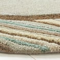 thumbnail image 3 of SAFAVIEH Martha Stewart Striped Border Wool Area Rug, Tadpole Green, 8' x 8' Round, 3 of 8
