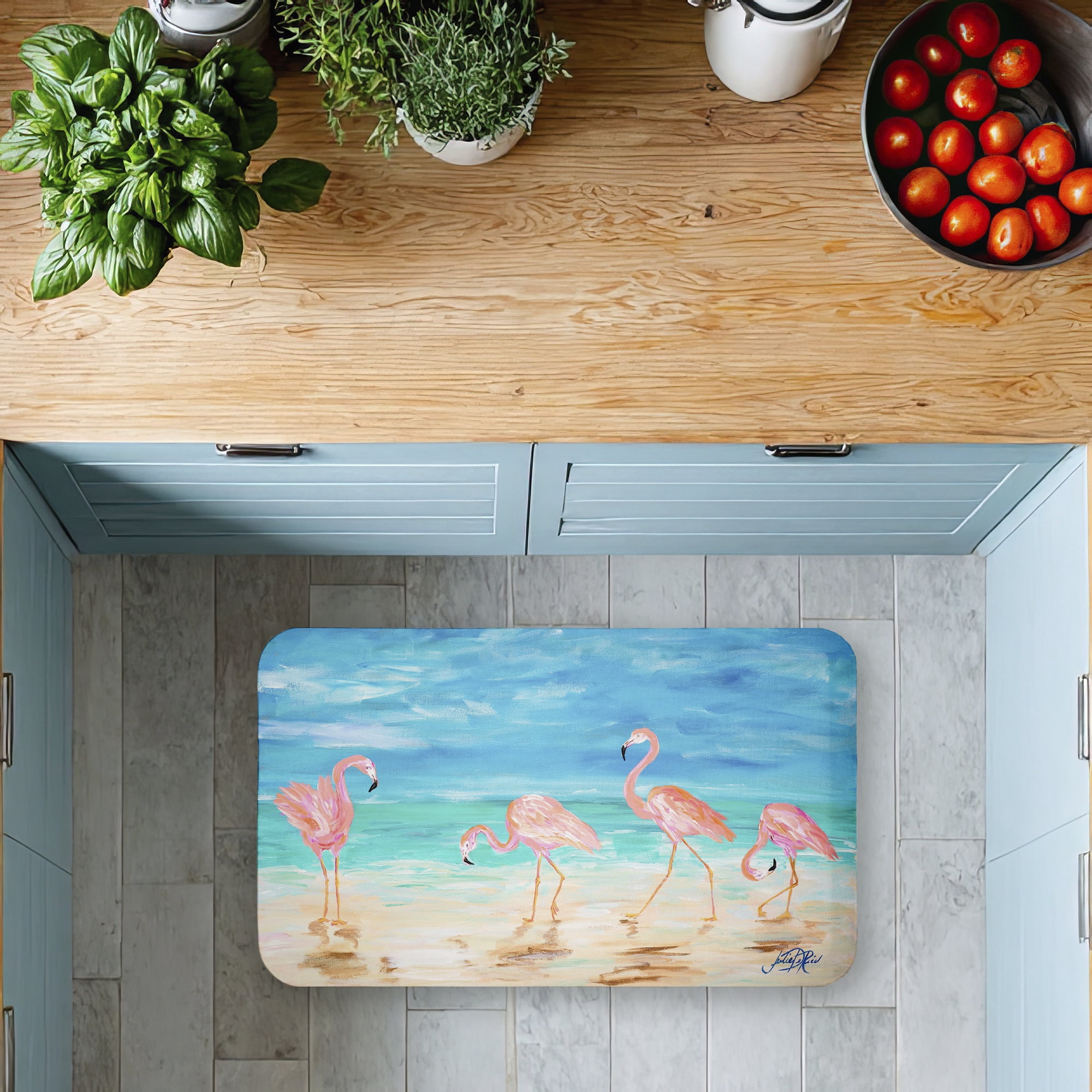 Stupell Industries Four Flamingos Beach Printed Anti-Fatigue Floor Mat, design by Julie DeRice