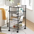thumbnail image 4 of STRELECT 4-Tier Metal Rolling Cart, Storage Cart with Removable Baskets & Shelves, Utility Cart with Wheels and Handle, for Kitchen, Bathroom, Laundry Room, Black, 4 of 6