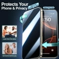 thumbnail image 4 of [2+2Pack] KisonovaGuard For iPhone 16 Pro Screen Protector and Camera Lens Film[Privacy Tempered Glass Protector][9H Hardness][No-Bubble][3D Full Coverage]for iPhone 16 Pro, 4 of 7