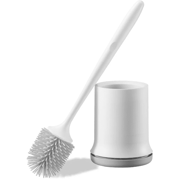 Maircle Toilet Brush & Holder Set, Compact Bathroom Cleaner with PP Handle, Drip-Proof Design for Toilets, RVs