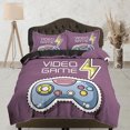 thumbnail image 1 of Ropa de cama videojuego funda nórdica malva morado, juego de cama regalo novio gamer, 1 of 4
