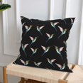 thumbnail image 6 of Throw Pillow Covers, Hummingbird Print Black Soft Square Pillow Cases with Invisible Zipper for Couch Bed Sofa, Farmhouse Fall Home Decor 20"x20", 6 of 7
