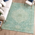 thumbnail image 6 of Addison Rugs Mayfield Premium Machine Washable Traditional Global Teal Rectangle Rug, 10' x 14', 6 of 6
