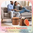 thumbnail image 6 of 3 Pack Tree Stump Storage Stool 12 x 12 Inch Stool Ottoman, Cute Folding Storage Toy Box with Foam Cushion, Collapsible Seat Chest (Classic), 6 of 12