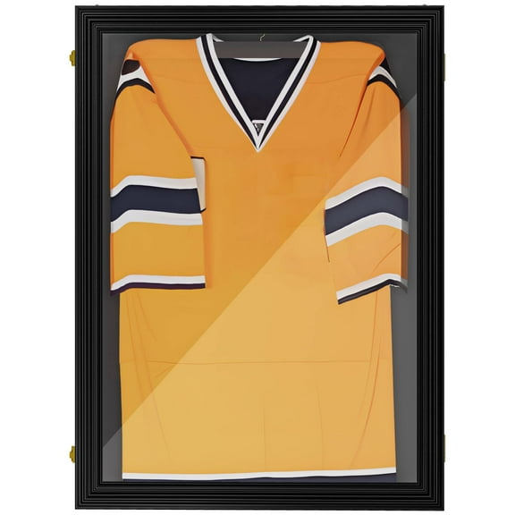 HOMCOM 24" x 32" Jersey Frame Display Case, UV-Resistant Shadow Box, 2 Keys, Hanger
