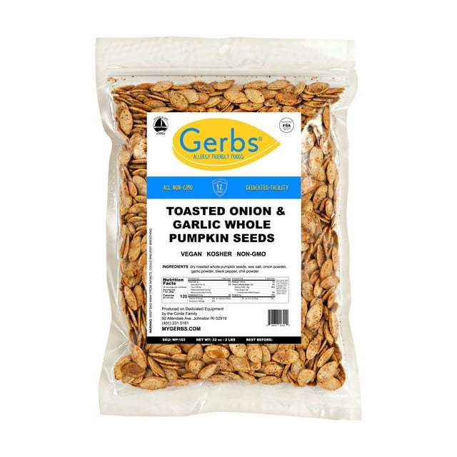 Toasted Onion & Garlic Pumpkin Seeds In Shell by Gerbs 2 LBS Top 14