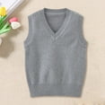 thumbnail image 2 of Coerni Toddler's Girls Boys V-Neck School Uniform Cable Knit Vest Kids Sweater Solid Sleeveless Pullover Waistcoat Shirts Knitwear, 2 of 6