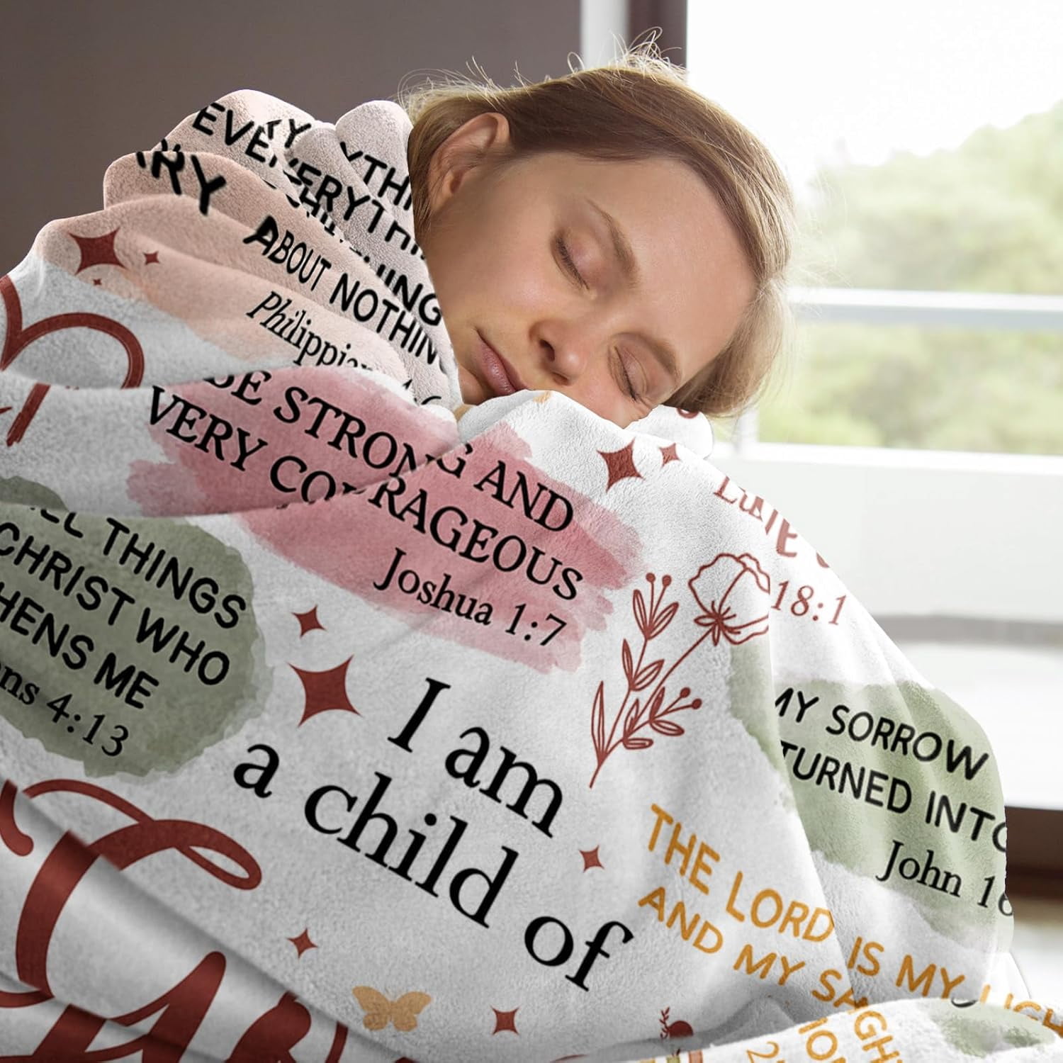 Christian Gifts for Women Birthday, I Am a Child of God Blanket, Baptism Gifts for Girl, Teen Girl Gifts Trendy Stuff, Inspirational Confirmation & First Communion Gifts for Girls
