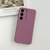 Compatible for Samsung Galaxy S25 Case, Slim Liquid Silicone Full Covered Soft TPU Gel Rubber Shockproof Protective Cover with Anti-Scratch Microfiber Lining for Samsung Galaxy S25 Case, Darkpurple