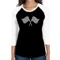 thumbnail image 1 of LA Pop Art Women's Raglan Baseball Word Art T-shirt - NASCAR NATIONAL SERIES RACE TRACKS, 1 of 2