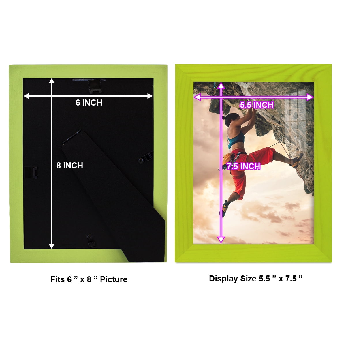 6x8 Wood Grain Picture Frame - Avocado