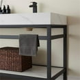 thumbnail image 4 of Funes 72" Double Sink Bathroom Vanity in Matte Black Frame White Top No Mirror, 4 of 8