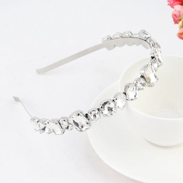 Diadema estilo metal con diamantes de imitación, accesorios para el cabello con flores, aleación, perlas de imitación, hojas, estrellas, diadema estilo barroco vintage