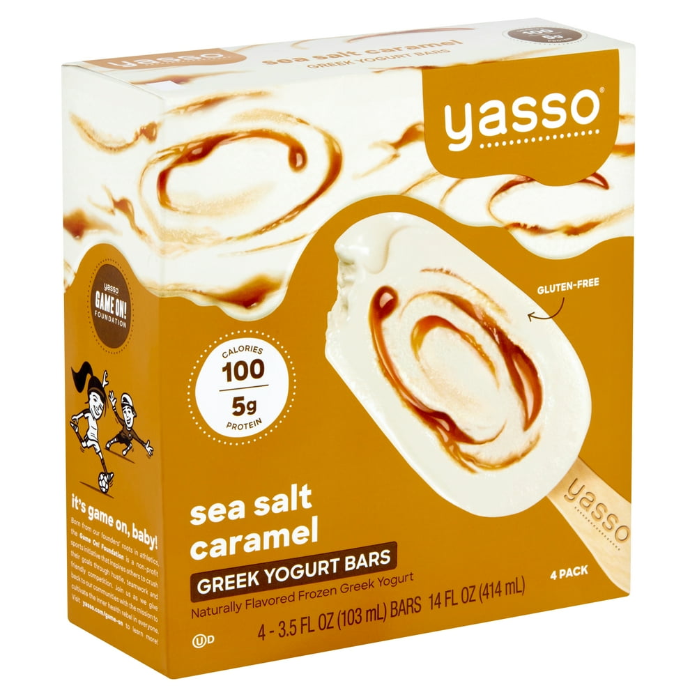 Yasso Sea Salt Caramel Greek Yogurt Bars, 3.5 fl oz, 4 count Walmart