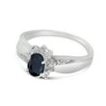thumbnail image 3 of 10k White Gold Oval Sapphire And Diamond Ring, 3 of 8