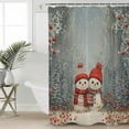 thumbnail image 2 of 60x72 Inch Shower Curtains for Bathroom Blue Snowman Christmas Fabric Bath Curtain Decor Xmas Rustic Tree Snowflake Waterproof Restroom Curtains Shower Set Accessories with 12 Hooks 60 Inch, 2 of 6