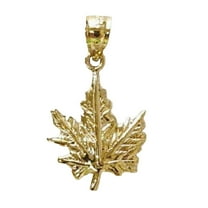 14K Yellow Gold MAPLE LEAF Pendant
