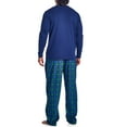 thumbnail image 3 of Ashford & Brooks Men's Jersey Knit Long-Sleeve Top and Mink Fleece Bottom Pajama Set, 3 of 4