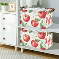 thumbnail image 2 of Yayeee Foldable Storage Basket for Shelves with Handles Set of 2 Waterproof Cloth Bins, White Apple Pattern, 2 of 7