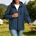 thumbnail image 5 of BONIXOOM Lightweight Jacket Women, Color Block Hooded Zip Jacket with Zipper Pockets Drawstring Hem Navy S-2XL, 5 of 8