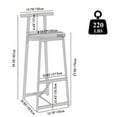 thumbnail image 5 of 27''H Wooden Barstool Set of 3, Round Counter Stools with Footrest, Modern Black Kitchen Bar Chairs for Kitchen Island Dining Pub, 5 of 9