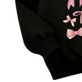 thumbnail image 3 of DAETIROS Girls 2 Piece Outfit Set Soft Bow Print Sweatshirt & High Waisted Flare Pants Playwear Everyday Matching Set Black Sizes 2T-8,Size 4-5 T, 3 of 8