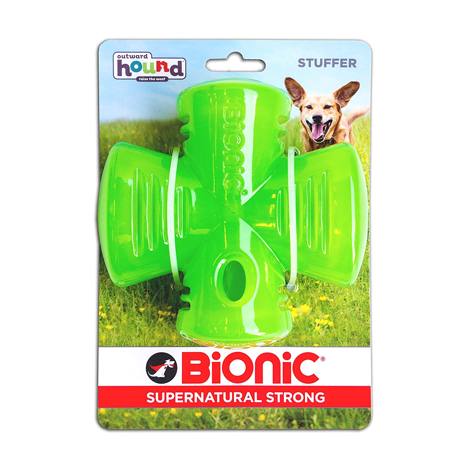 Stuffer Durable Dog Chew Toy, Tough Dog Toy by Bionic, Green, FILL WITH