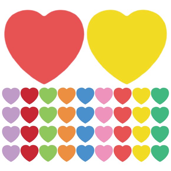 Heart Shaped Paper Assorted Color Classroom Decor Teacher Supplies 108Pcs