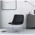 thumbnail image 2 of Chaise d'Appoint Grayson en Simili Cuir Noir avec Base Chromée, 2 of 7