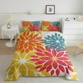 thumbnail image 2 of Manfei Minimalist Dahlia Comforter Sets Twin Size,Flower Leaves Comforters & Duvets,White Yellow Red Bedding Twin Comforter Set,Lightweight Room Decorative,2-Piece, 2 of 8