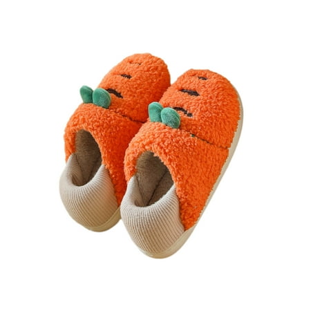 

Woobling Ladies Light Weight Home Shoes Closed Toe Loafer Slippers Bedroom Floral Mother Shoe Orange [Ordinary Sole] 5.5-6